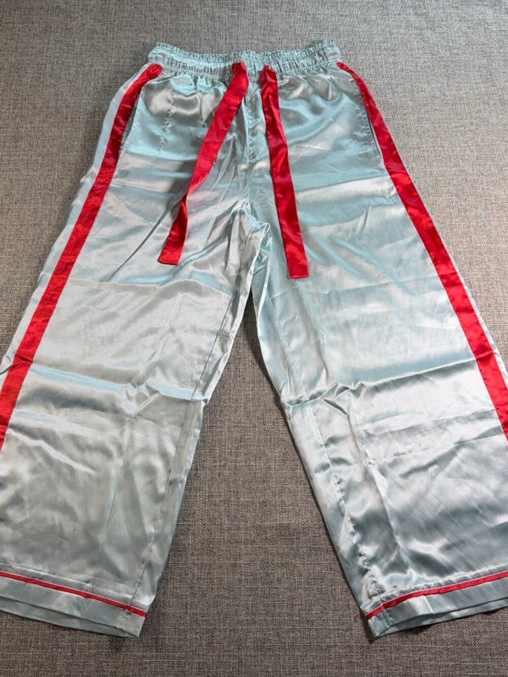 MERSEA Satin Lounge Pants XS Aqua Blue Red Stripe  Price:
